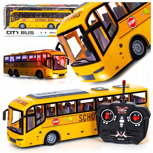Autobus zdalnie sterowany Sapphire Kids żółty z podświetleniem LED 3+
