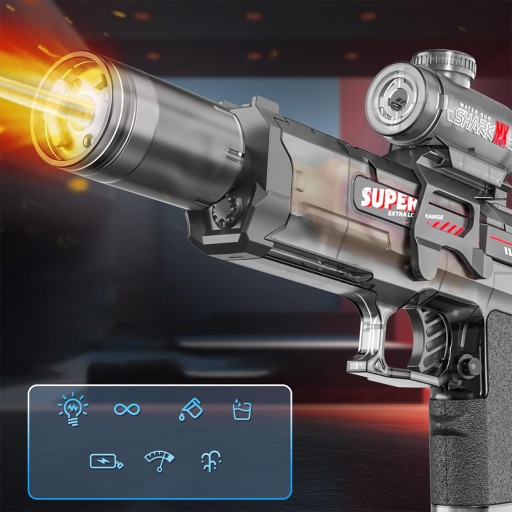 LED AUTOMATYCZNY KARABIN PISTOLET NA WODĘ DUŻY MIOTACZ WODA BLASTER BASEN