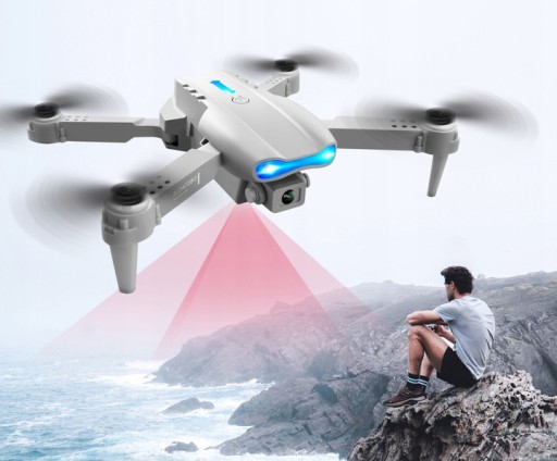 Dron E99 czarny 2x kamera 4K 2 akumulatory zawis omijanie przeszkód