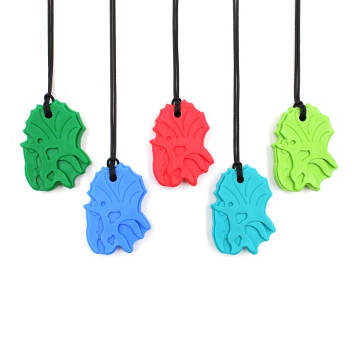 Gryzak Logopedyczny Naszyjnik ARK TRICERATOPS Niebieski Twardy / XXT