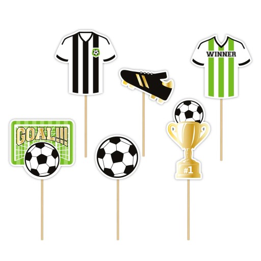 Topper Toppery na Tort Babeczki Piłka Nożna Football 6 szt.