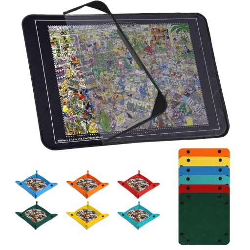 Mata Do Puzzli 1000 El Z Pokrywą I 6 Pojemnikami Antypoślizgowa