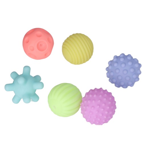 6PCS Baby Teksturowany Zestaw piki Niemowlę Śmieszne miękkie 09