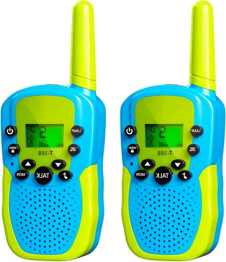 WALKIE TALKIE DLA DZIECI ZESTAW 2SZT ZASIĘG DO 3KM 22 KANAŁY LCD