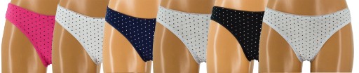 DM007 Majtki figi w kropki bawełna komplet 6 SZTUK rozmiar XL (164)