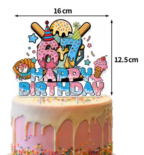 TOPER TOPPER NA TORT 67 SIX SEVEN sześć siedem Happy Birthday OZDOBA T67D