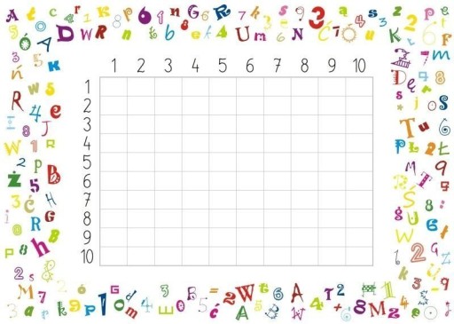 Tabliczka mnożenia tablica suchościeralna magnetyczna 034 70x50cm PCV