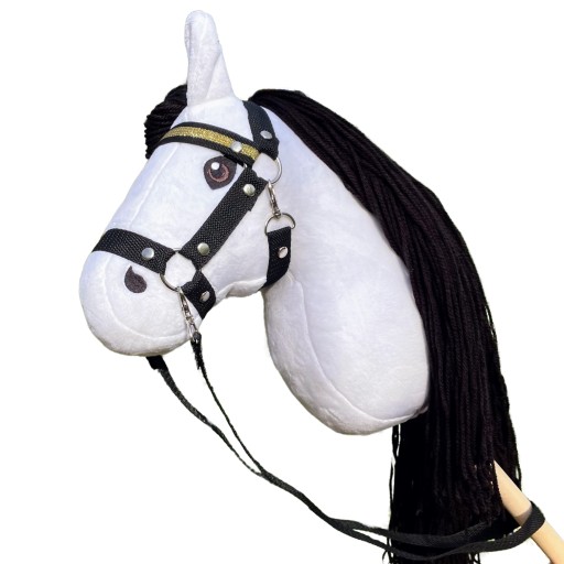 Hobby Horse Kucyk "Snow Raven" + kantar + wodze, biały, wys. 65 cm