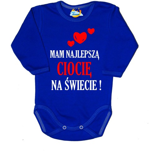 Urocze body dla maluszka - "Mam najlepszą Ciocię" w niebieskim kolorze! 98