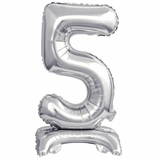 Urodzinowy BALON Dekoracje na PRZYJĘCIA BALONY Mini Cyfra 5 Ze Stopką 22x40