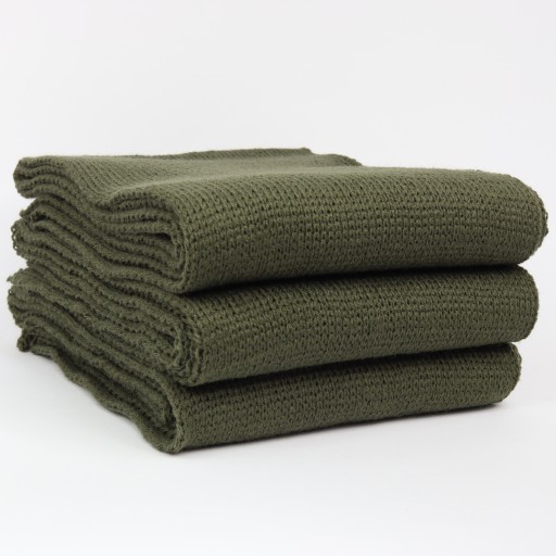 115 cm/16 cm Zimowy szalik akrylowy dziecięcy ZIELONY KHAKI Jednokolorowy