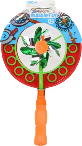 Zestaw Buble Fun wiatrak 38,5 cm talerz i płyn 100 ml do baniek mydlanych