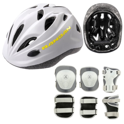 Kask Rowerowy Z Regulacją Na Rolki Rower Dziecięcy METEOR + Ochraniacze