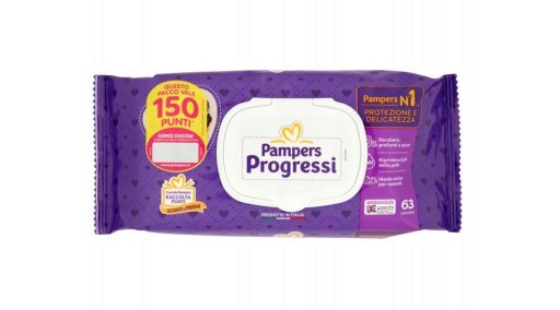 PAMPERS PROGRESSI CHUSTECZKI NAWILŻANE 63SZT WRAŻLIWA SKÓRA