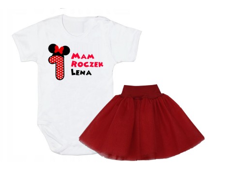 Komplet dziecięcy zestaw body i spódniczka 1-ka MINNIE 104 3 lata +
