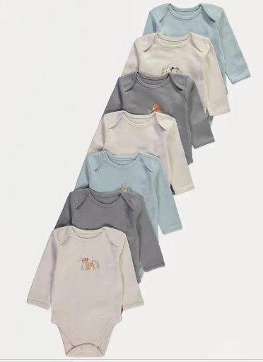 7 pak GEORGE BODY DŁUGI RĘKAW DISNEY 80 cm / 9-12 mc