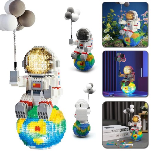 ZESTAW KLOCKÓW DO BUDOWANIA MINI KLOCKI ZACISKOWE ASTRONAUTA ZESTAW KLOCKÓW