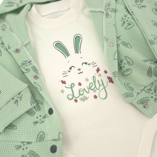 KOMPLET NIEMOWLĘCY 3cz. bluza spodenki body 62