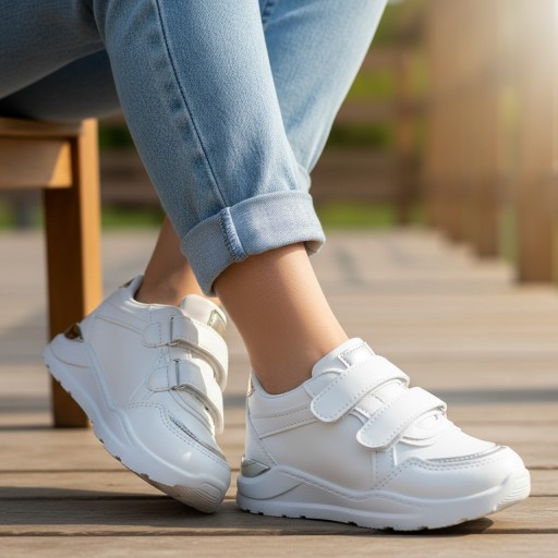 Buty dziecięce sneakersy białe na rzep wygodne sportowe 6704 rozm. 27