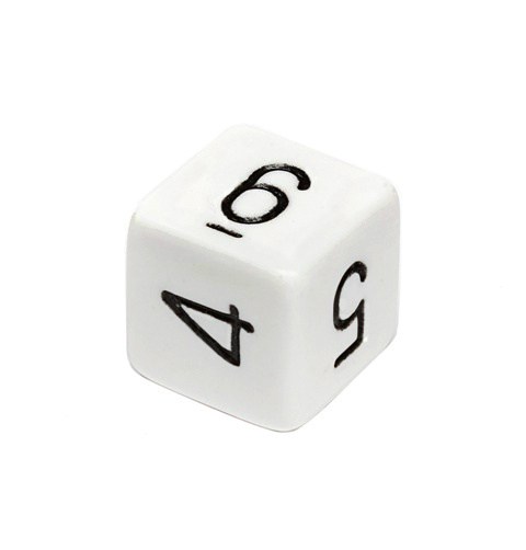 Kość RPG K6 kostka do gry biała