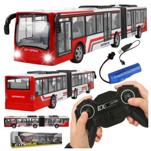 Autobus Zdalnie Sterowany RC na Pilota Przegubowy na Akumulator Światła LED