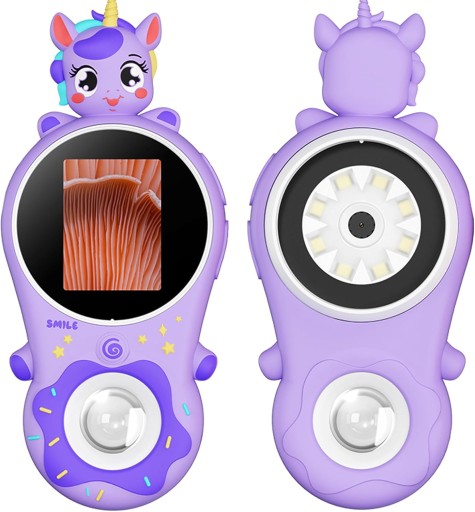 MINI CYFROWY MIKROSKOP DLA DZIECI ZABAWKI NAUKOWE PRZENOŚNY 500X FIOLET