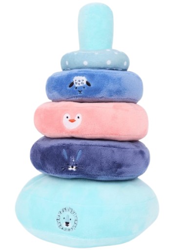 Baby Universe Miękka wieża piramida do układania 5el. kolory pastelowe 30cm