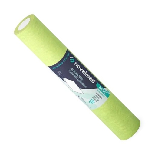 Podkłady bibułowo-foliowe 60x50 cm na rolce Novelmed BASIC Limonkowy