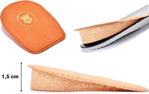 BRĄZOWE DZIECIĘCE MŁODZIEŻOWE PODPIĘTKI 1,5 cm WKŁADKI POD PIĘTY 15mm 30-36