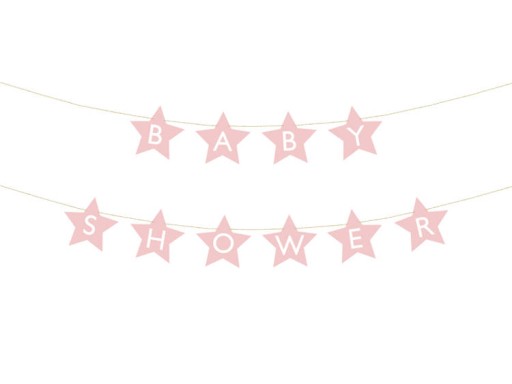 BANER 17x290 cm - BABY SHOWER RÓŻOWY - PARTY DECO