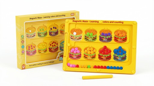 TABLICA MAGNETYCZNA LABIRYNT EDUKACYJNY LICZENIE KOLORY ŻÓŁTA 27X20 CM MAXI