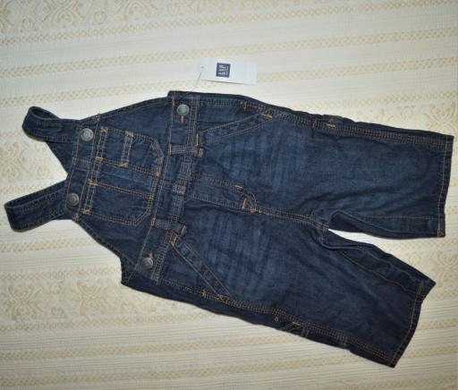 GAP SPODNIE OGRODNICZKI JEANS 6-12m 74