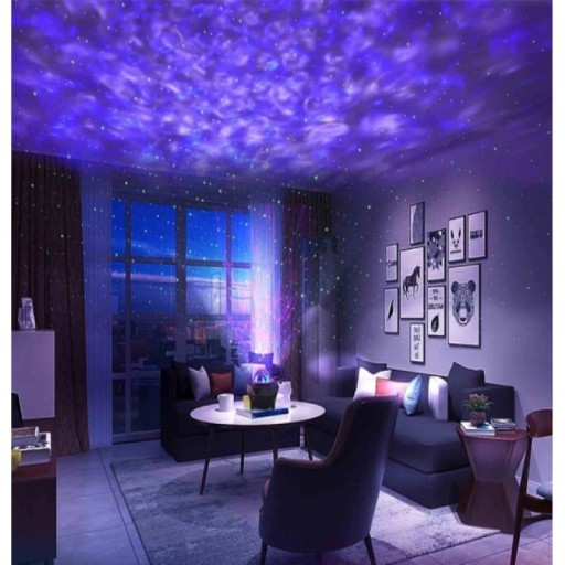 PROJEKTOR GWIAZD LAMPKA NOCNA LASER LED STAR DLA DZIECI Z MUZYKĄ+PILOT