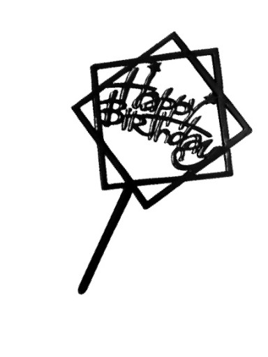 Topper Jix happy birthday 16,5x10,5 cm czarny