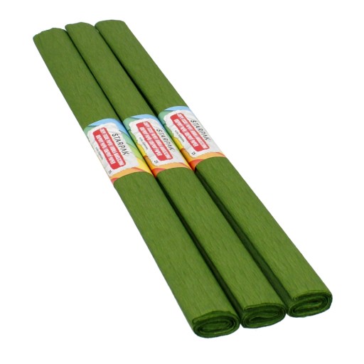 DEKORACYJNA KREPINA 50 x 200 cm oliwkowa BIBUŁA MARSZCZONA 10 sztuk STARPAK