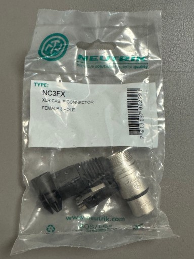 Zdjęcie oferty: WTYK NEUTRIK NC3FX XLR złącze kablowe żeńskie