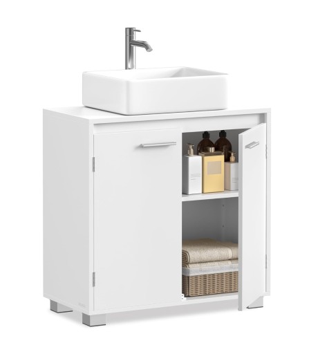 Zdjęcie oferty: Szafka pod umywalkę, szafka łazienkowa, 2 przegrody biała