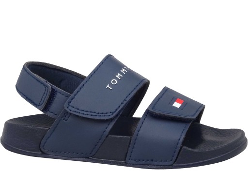 Tommy Hilfiger sandałki dziecięce skóra ekologiczna niebieski rozmiar 27