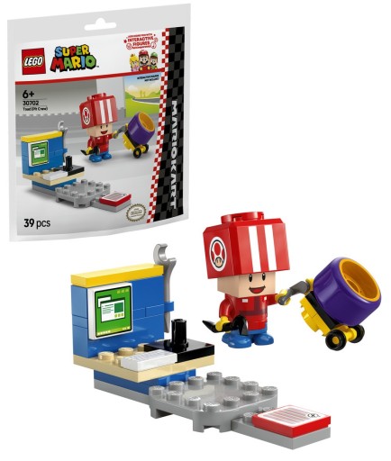 Saszetka Polybag klocki LEGO Super Mario 30702 Mario Kart – Toad (Pit Crew)