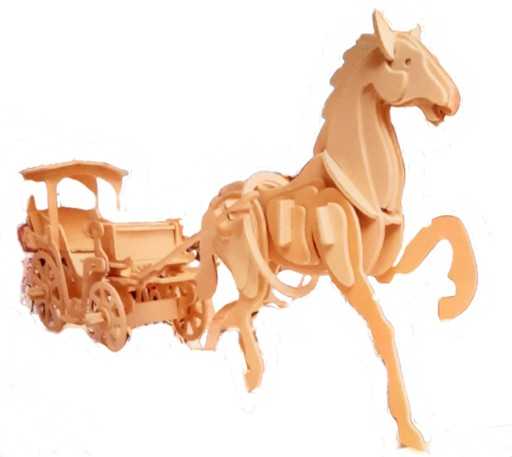 PUZZLE DREWNIANE 3D DOROŻKA KRAKOWSKA I KOŃ