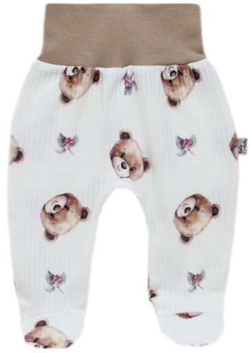 PÓŁŚPIOCHY NIEMOWLĘCE BEZUCISKOWE 74 BAWEŁNA PRĄŻEK TEDDY BEAR /3p/