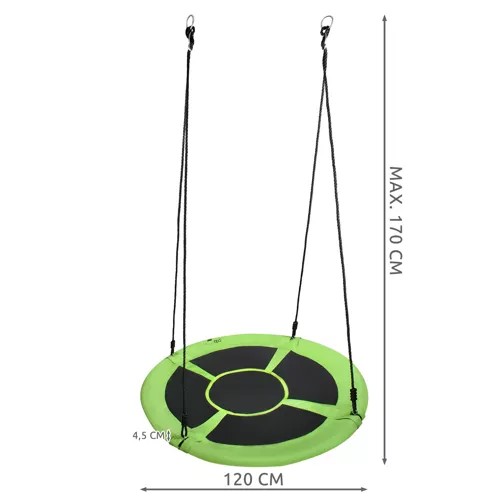 HUŚTAWKA BOCIANIE GNIAZDO DLA DZIECI OGRODOWA XXXL 120CM ZABAWKA 150KG