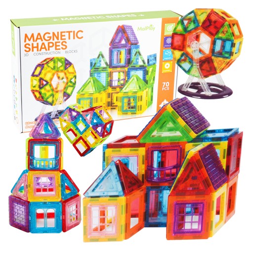 Klocki magnetyczne MalPlay 3D Magnetic Tiles 70