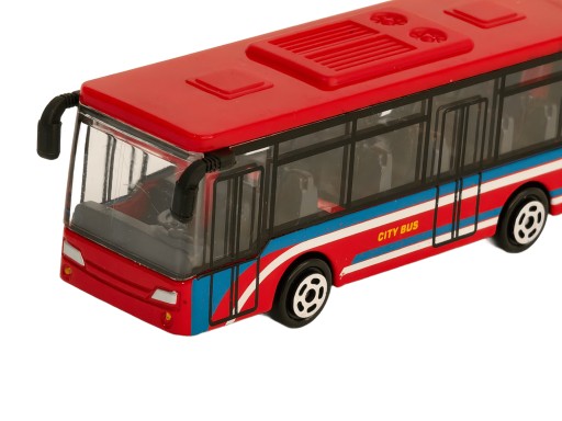 Autobus Miejski Duży Czerwony Metalowy Przegubowy 23 Cm Zabawka Dla Dzieci