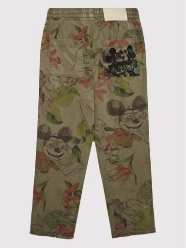 DESIGUAL KHAKI PROSTE SPODNIE NADRUK (7-8L)