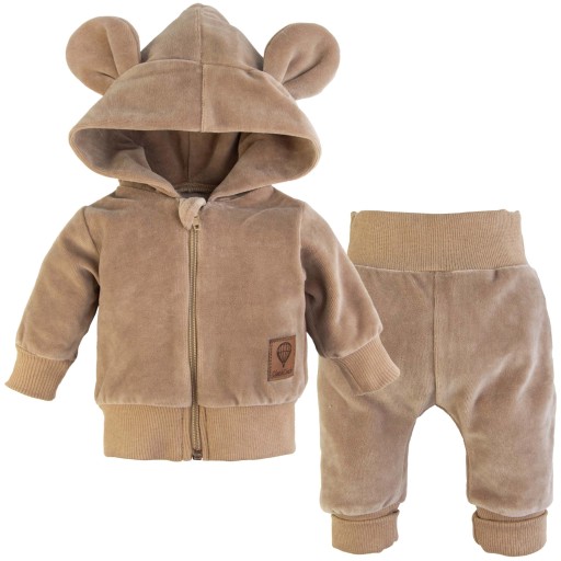 Komplet niemowlęcy welurowy DRESIK BLUZA I SPODENKI wyprawka unisex 62