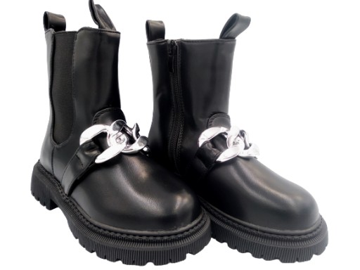 Buty Botki Workery Dziewczęce Sztyblety Platforma