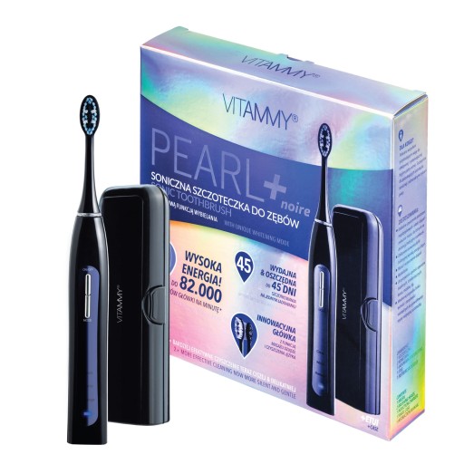 VITAMMY Pearl+ Noire Soniczna szczoteczka do zębów z funkcją wybielania