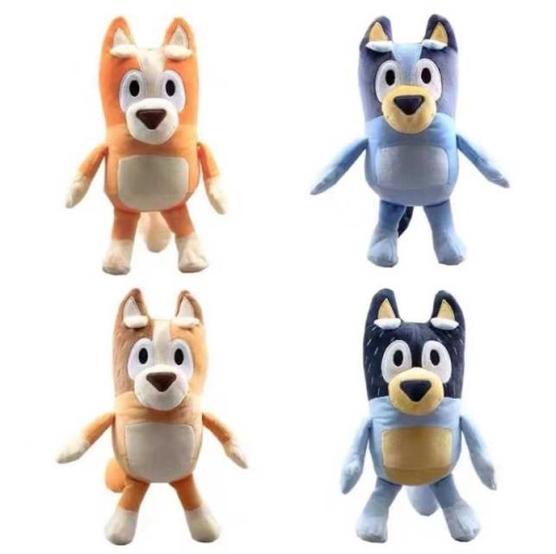 ZESTAW 4 PLUSZOWYCH MASKOTEK PIESKI - BLUEY, BINGO, MAMA I TATA - 15-17 CM