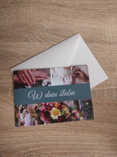 Zdjęcie oferty: Kartka ręcznie robiona "W dniu ślubu" 